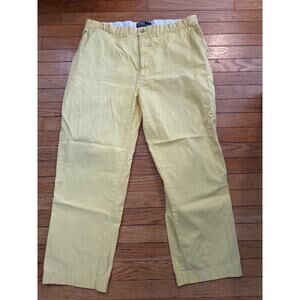 Men’s Size 38x30 Ralph Lauren Polo Yellow Classic Khaki Pants 100% cotton
